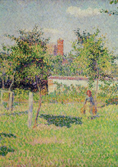 Woman in the Meadow at Eragny, Spring, 1887 (detail) by Camille Jacob Pissarro